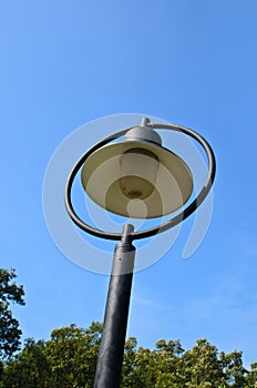 Streetlight on blue sky