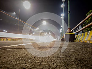 Streetlight on bridge at nightoutdoor