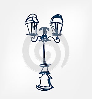 Streetlight one line vector design element isolated
