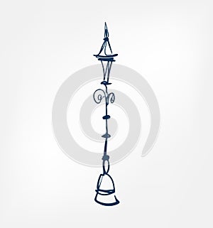 Streetlight one line vector design element isolated