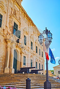 The streetlights in Castille Place, Valletta, Malta