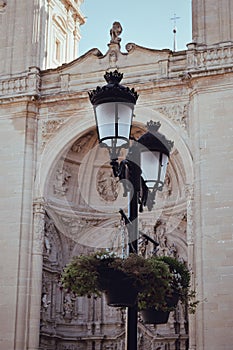 streetlights in the center of LogroÃ±o