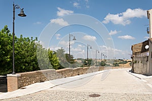 Streetlights in Genzano di Lucania. Basilicata. Italy.