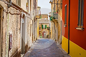 Streets and alleys in old town of Atri, medieval pearl near Teramo Abruzzo Italy photo