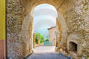 Streets and alleys in old town of Montepagano, near Roseto degli Abruzzi Italy