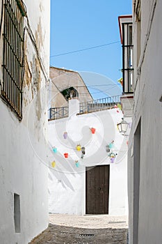 Streets of Arcos de la frontera, pueblos blancos region, Andalusia, Spain, Europe photo