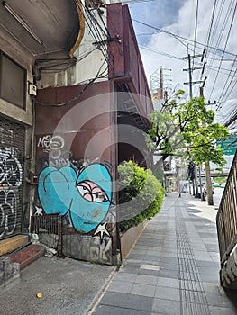 Streets of bangkok architecture and graffiti