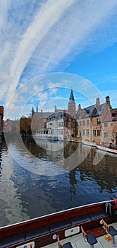 The streets and canals of Bruges in Belgium