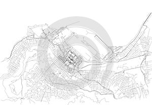 Streets of Cape Town, city map, South Africa