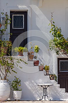 The streets of the center of the coastal city of Parga in Greece