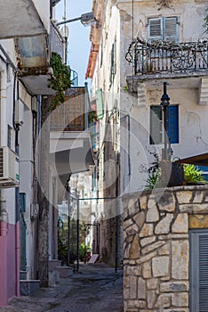 The streets of the center of the coastal city of Parga in Greece