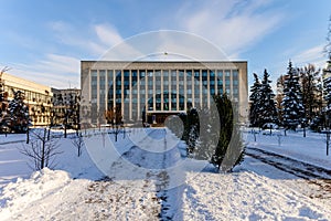 Streets of the city of Chernihiv with the winter morning sun6