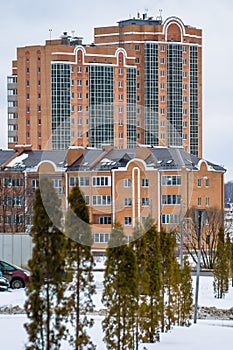 The streets of the city of Obninsk in the Kaluga region (Russia).