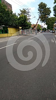 Streets in the city of Surakarta, Central Java, Indonesia