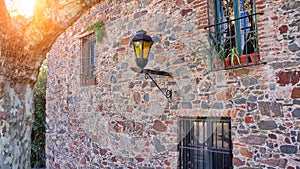 Streets of Colonia Del Sacramento in historic center Barrio Historico