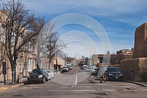 Streets in downtown Santa Fe, New Mexico, USA