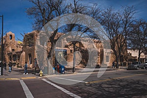 Streets in downtown Santa Fe, New Mexico, USA