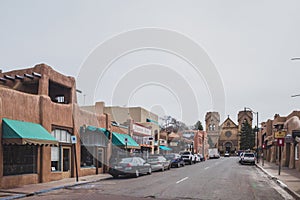 Streets in downtown Santa Fe, New Mexico, USA