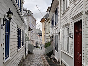 Streets of Eidemarken neigbourhood, Bergen, Norway photo