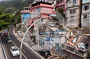 Streets of Favela Vidigal in Rio de Janeiro