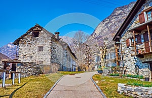 The streets of Frasco, Valle Verzasca, Switzerland