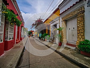 Streets of the Getsemani neighborhood of Cartagena, Colombia photo