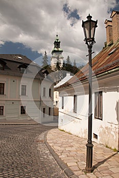 Streets of the historic town of Banska Stiavnica photo