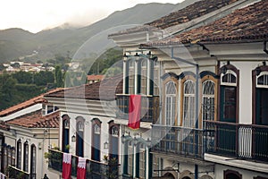 Streets of the historical town Ouro Preto Brazil