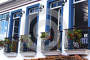 Streets of the historical town Ouro Preto Brazil