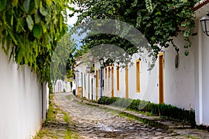 Streets of the historical town Paraty Brazil