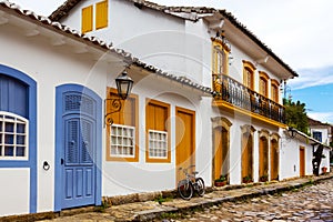 Streets of the historical town Paraty Brazil