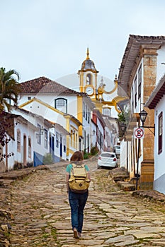 Streets of the historical town Tiradentes, Brazil