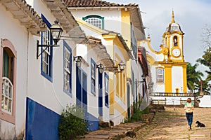 Streets of the historical town Tiradentes Brazil