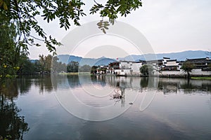 Streets of Hongcun Village, UNESCO heritage site, in Huangshan region of China