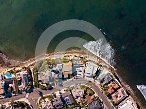 Streets and houses of San Diego Pacific beach aerial