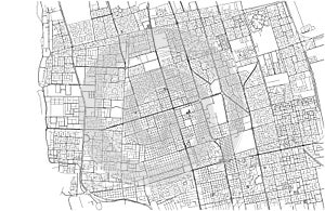 Streets of Jeddah, city map, Saudi Arabia. Asia