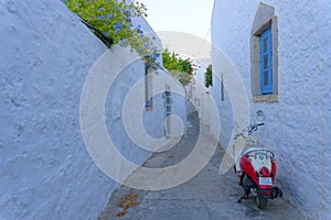 Streets of Kastelli on Patmos island