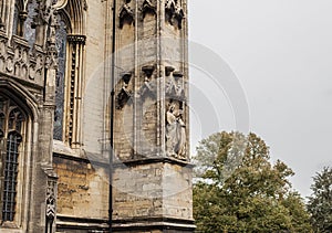 Streets of Lincoln - the cathedral on a cloudy day.