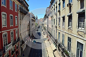 Streets of Lisbon. Travel Portugal. Tourism. Old Europe. Historic buildings. Beautiful colors. Authentic city. Unic architecture.