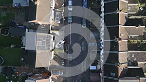 Streets of Luton in the UK Showing Houses and Roads Aerial View