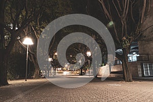 Streets of medellin at night photo