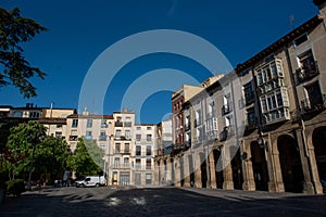 Streets in the morning of Logono in La Rioja, Spain. In spring 2021