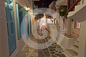 Streets at Mykonos island in Greece