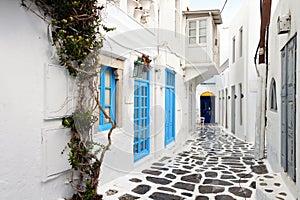 Streets of Mykonos island, Greece