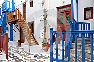 Streets at Mykonos island in Greece