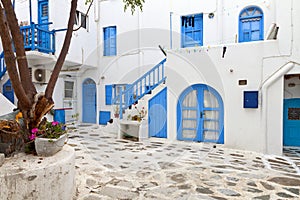 Streets at Mykonos island in Greece