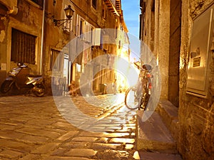 Streets of night Rovinj photo