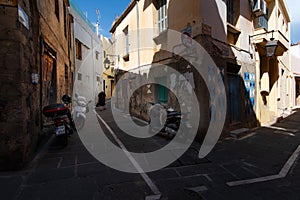 The streets of the old city. Crete. City plots. Greece