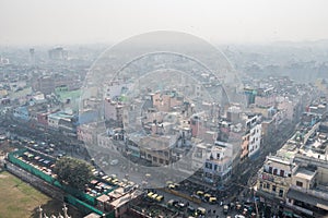 The streets of old Delhi. The view from the top