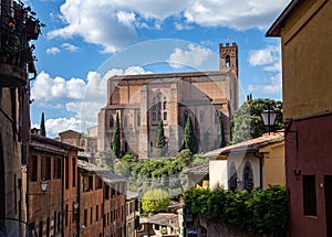 Streets of the old European city, Siena, Italy.